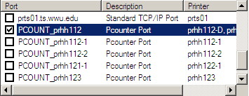 PCounter ports display